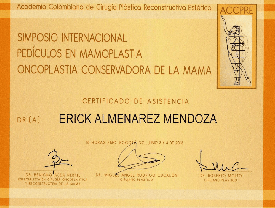 Medellin plastic surgeon doctor certificate