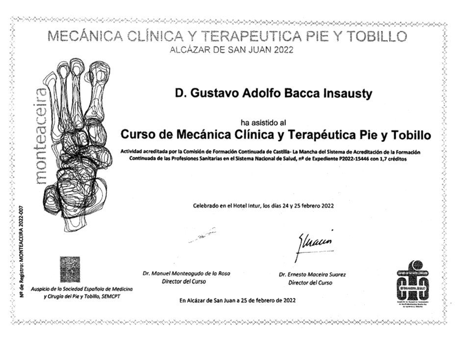 Medellin orthopedic surgeon doctor certificate