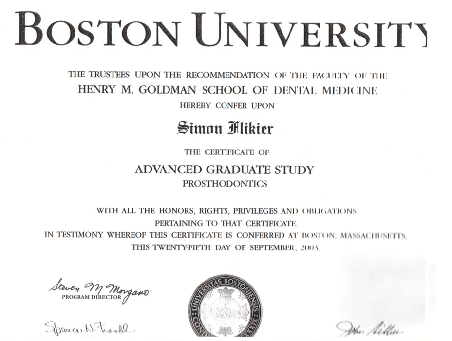 Costa Rica Dentist certificate